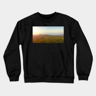 Aerial view of sunset over mountain jungle Crewneck Sweatshirt